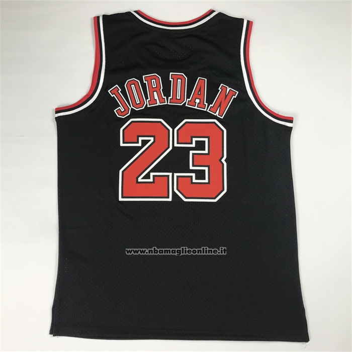 Maglia Chicago Bulls Michael Jordan No 23 Autentico 1997-98 Nero